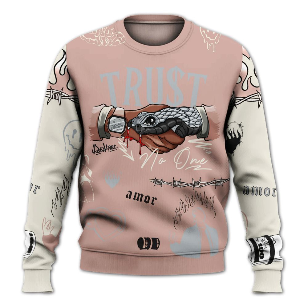 Sweatshirt To Match Air Force Low 1 Arctic Orange - Snake Trust No One All Over Print