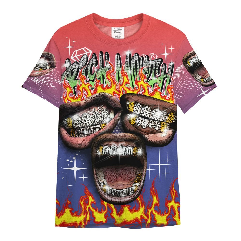 Shirt To Match KD 4 Nerf - Rich Mouth Fire Rap Retro 90s All Over Print