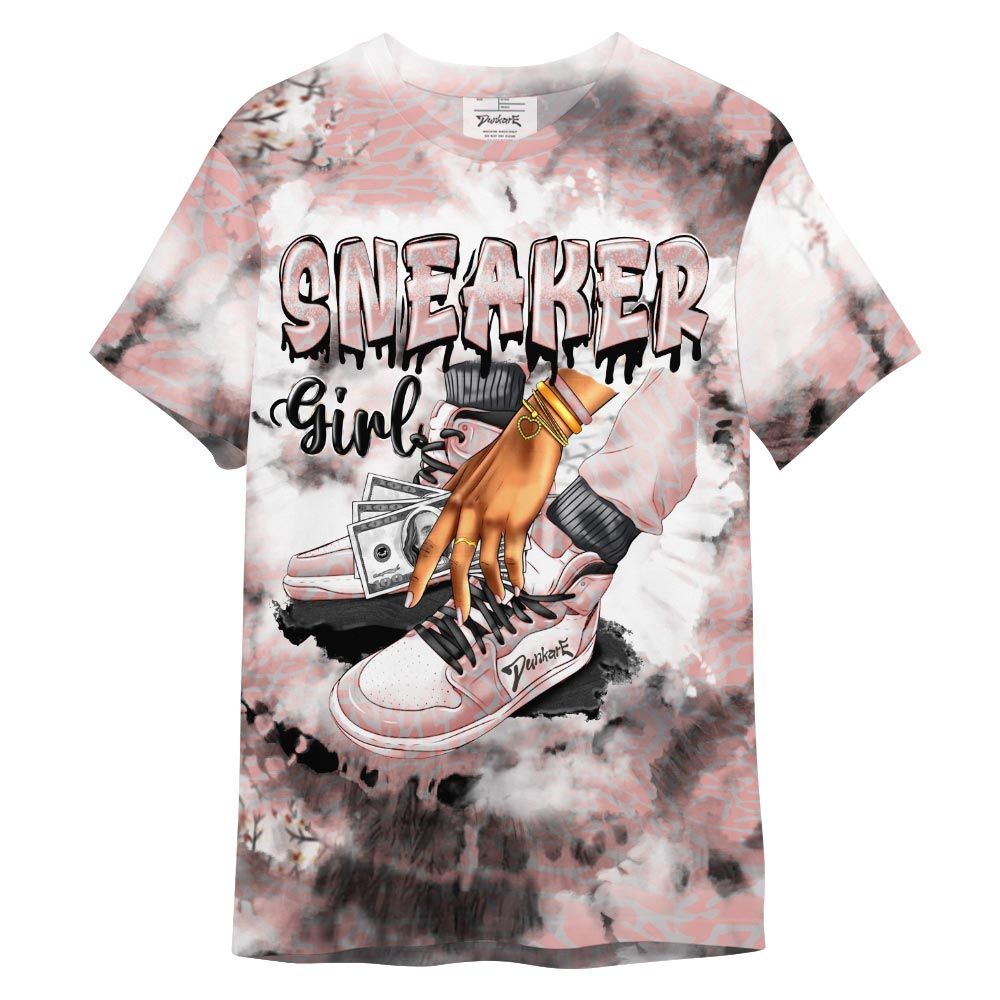 Shirt To Match Shirt Streetwear SNEAKER Girl Money Drip Tie Dye, Red Stardust 3s T-- To Match Sneaker Red Stardust 3s Graphic Tee NCT