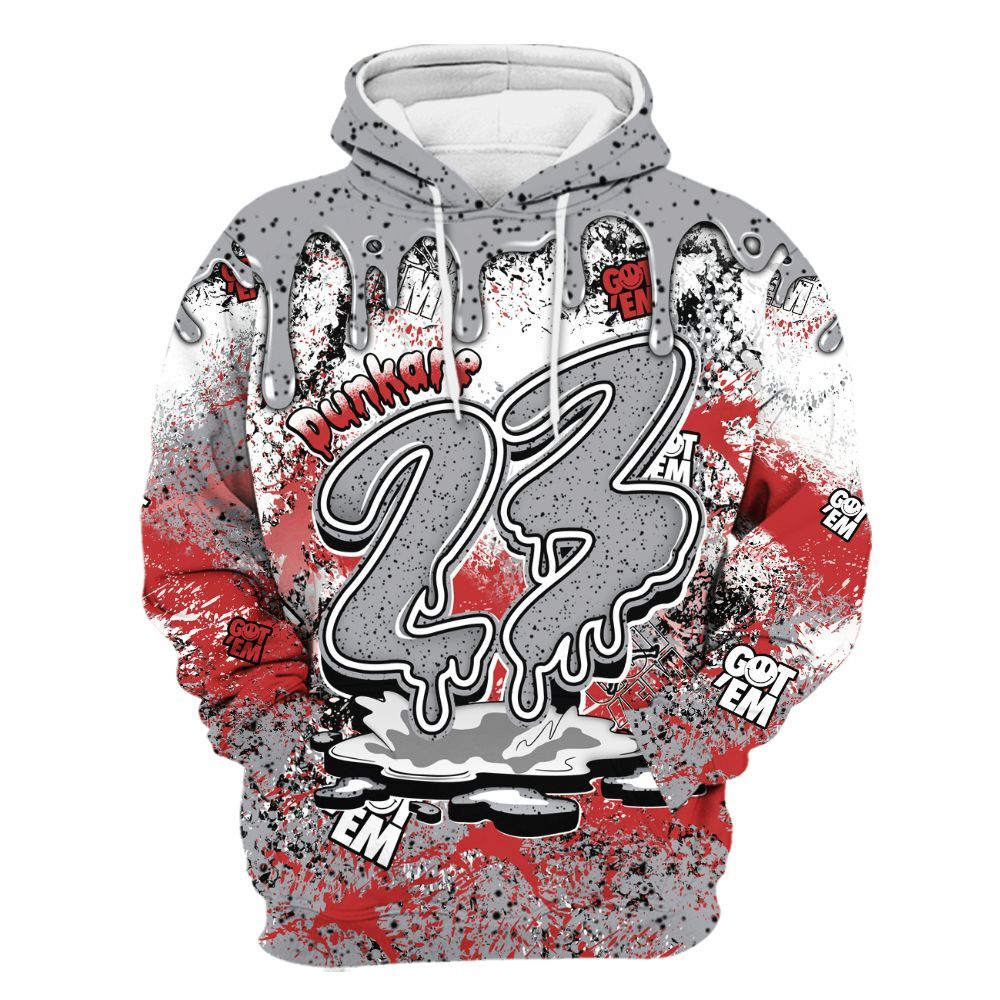 Hoodie To Match White Cement 4s - Dripping 23 Drip All Over Print