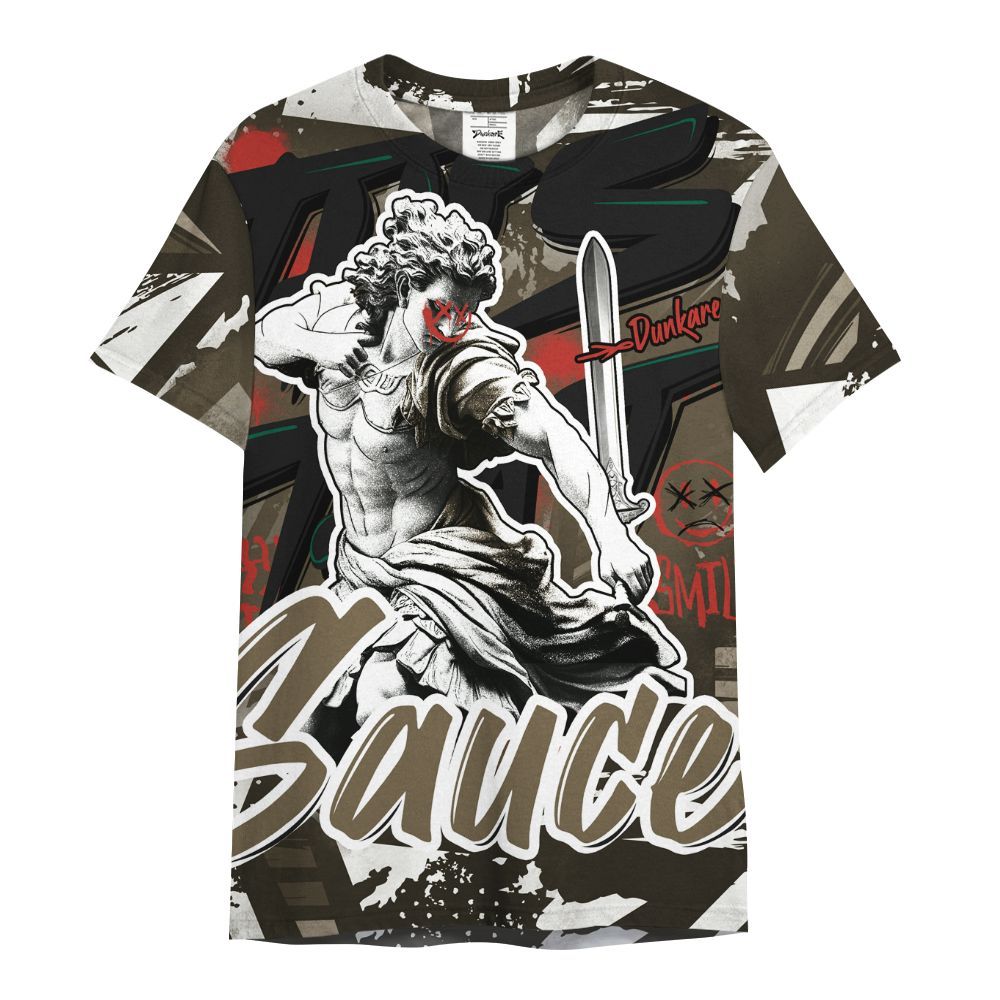 Shirt To Match Olive 9s - This That Sauce Retro All Over Print