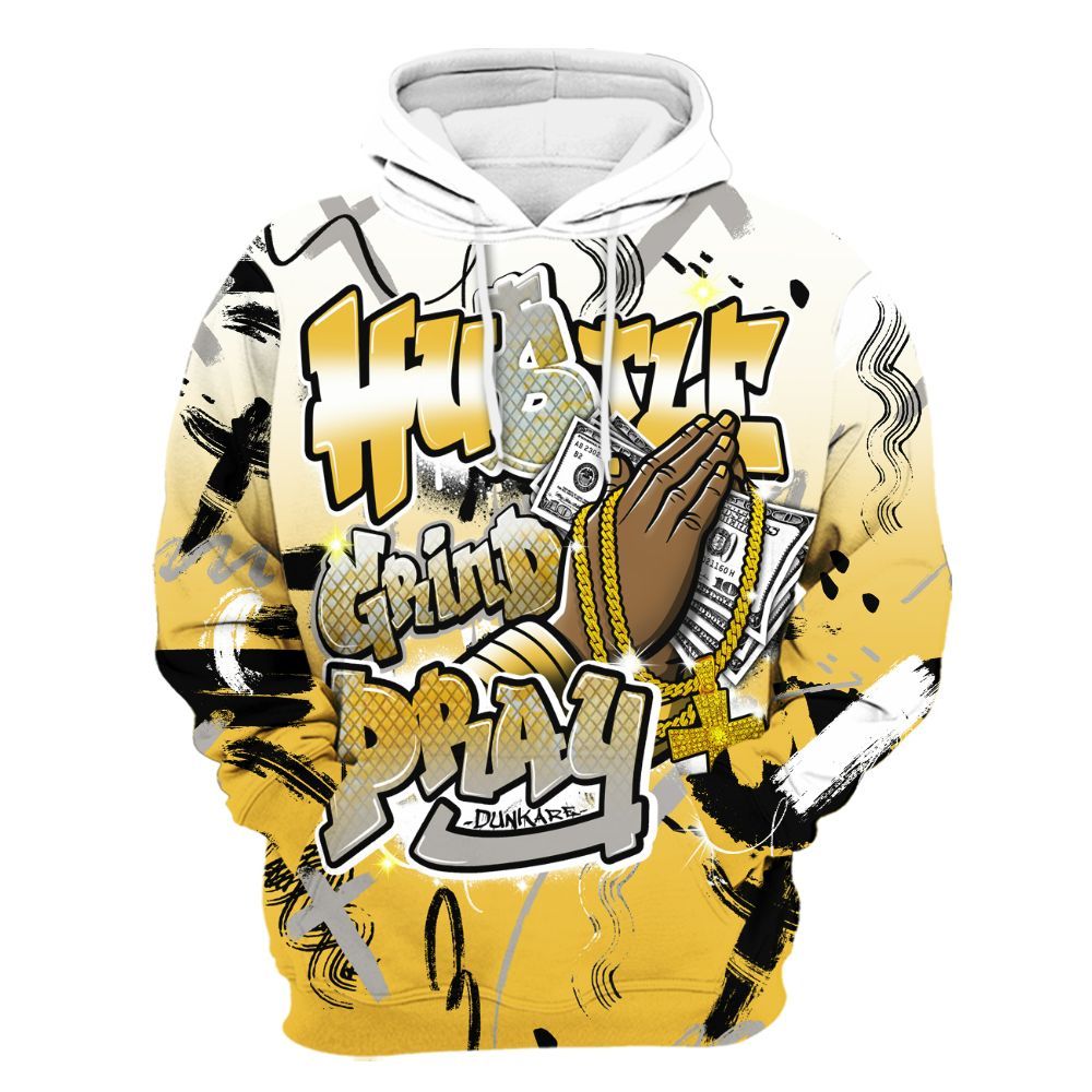 Hoodie To Match Low Yellow Python 11s - Money Hustle Grind Pray All Over Print