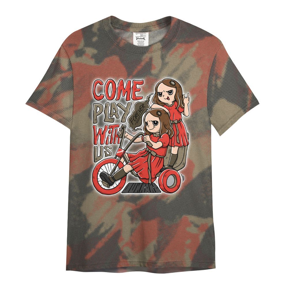 Shirt To Match Olive 9s - Come Hangout Halloween Abstract Halftone All Over Print