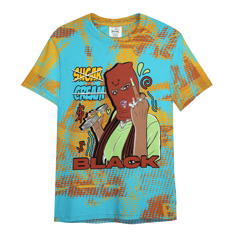 Shirt To Match SB Dunk Di'Orr Greenwood - Black Sugarcream Unique Letter Pattern Shirt Unisex