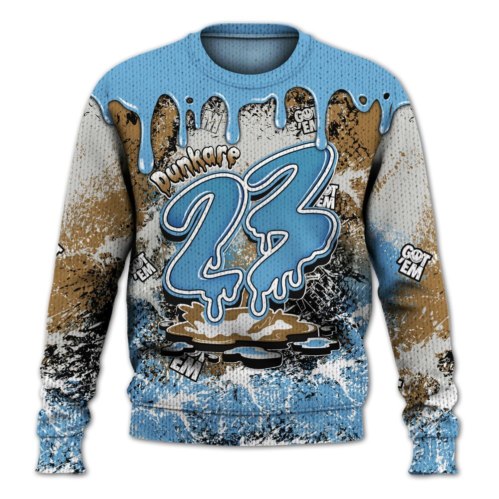 Knitted Sweater To Match SB Dunk Low University Blue - Dripping 23 Drip