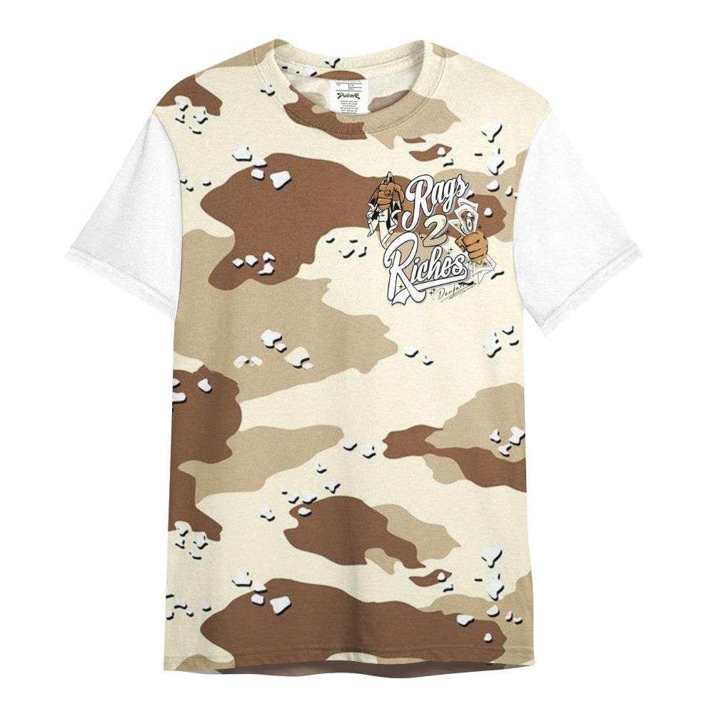 Shirt To Match Desert Camo 3s Varsity Jacket, Custom Name Rag 2 Riches All Over Print