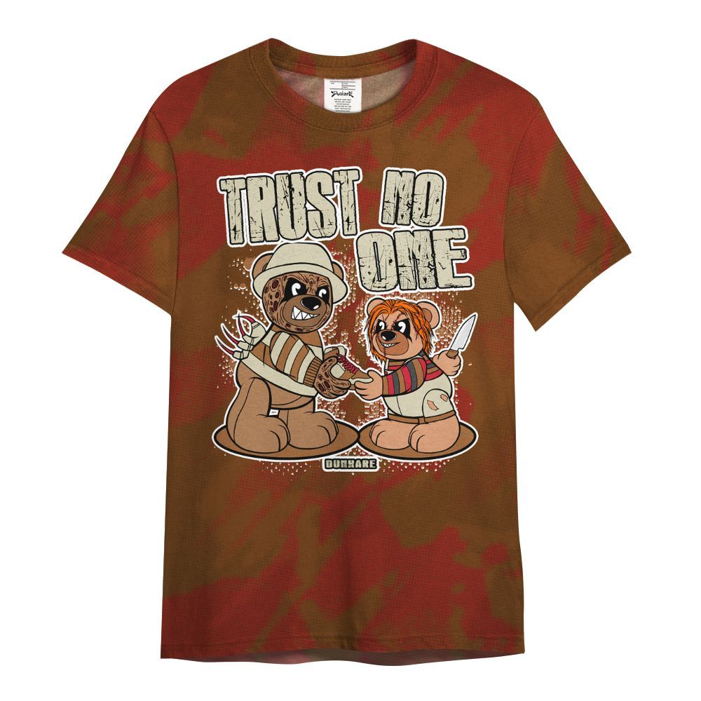 Shirt To Match Archaeo Brown 5s - Trust No One Bear Abstract Halftone All Over Print