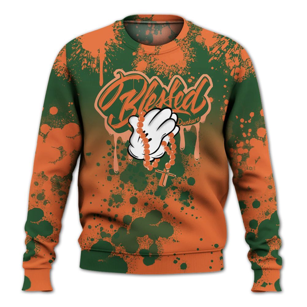 Sweatshirt To Match Low Miami 5s - God Blessed Ink Drip All Over Print