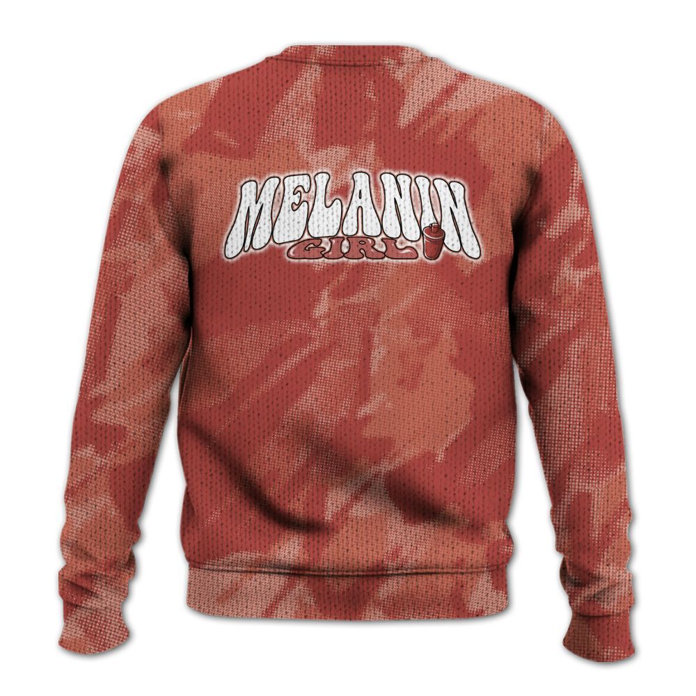 Knitted Sweater To Match Dune Red 13s - MelaninGirl Abstract Halftone