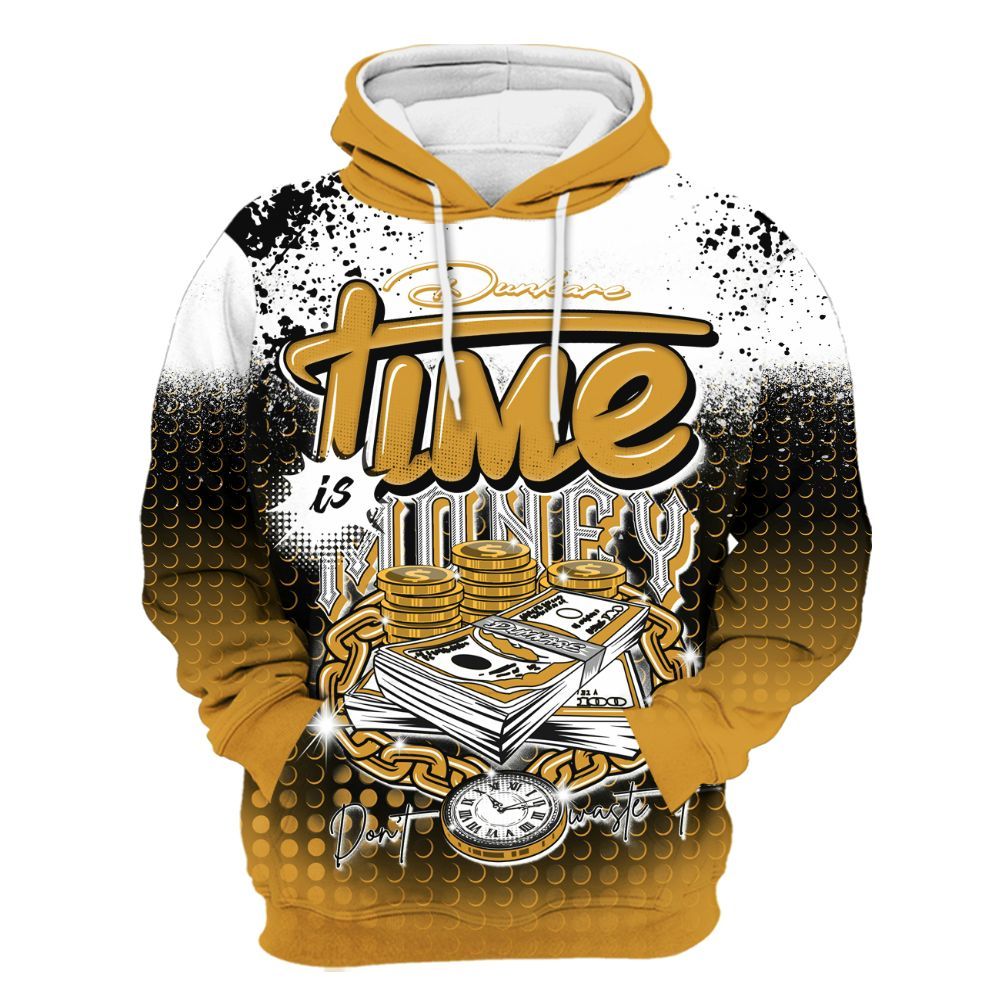 Hoodie To Match Dunk Low Wheat Pale Ivory - Halftone Time Is Money All Over Print