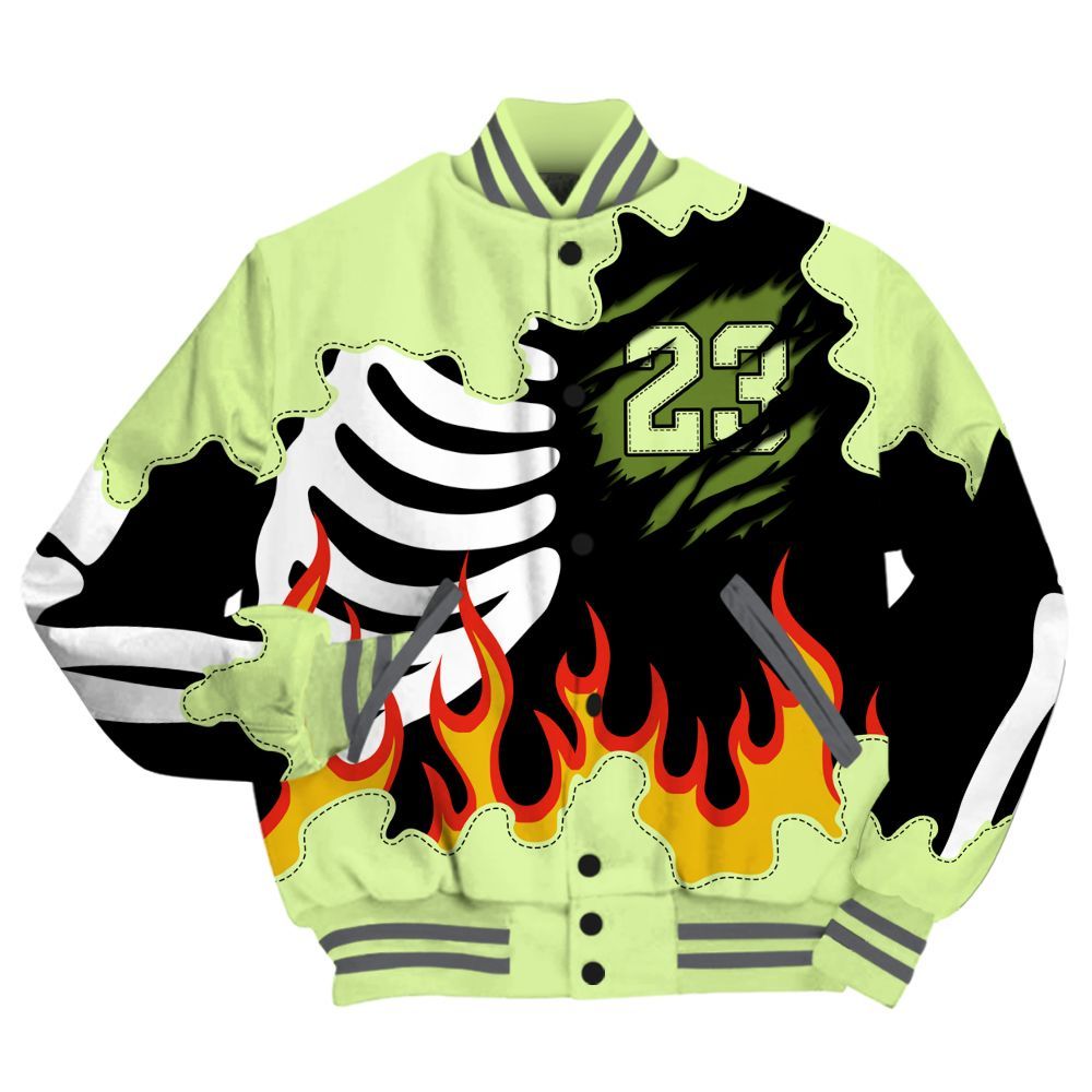 Varsity Jacket To Match Smoke Grey Volt TR 1s - Burning Skeleton 23 G.O.A.T All Over Print