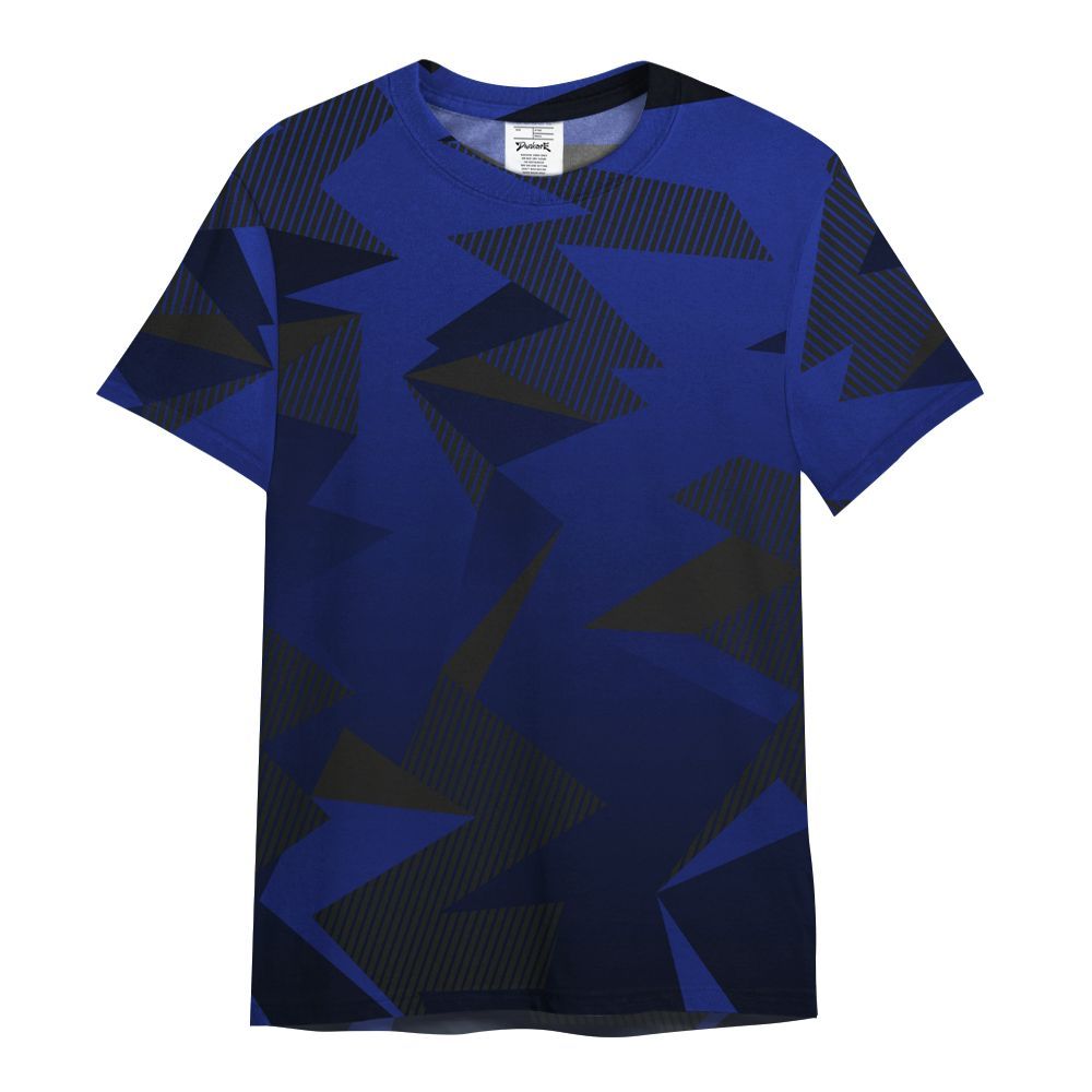 Shirt To Match Air Max Plus Black Racer Blue - Geometric Camouflage Pattern All Over Print