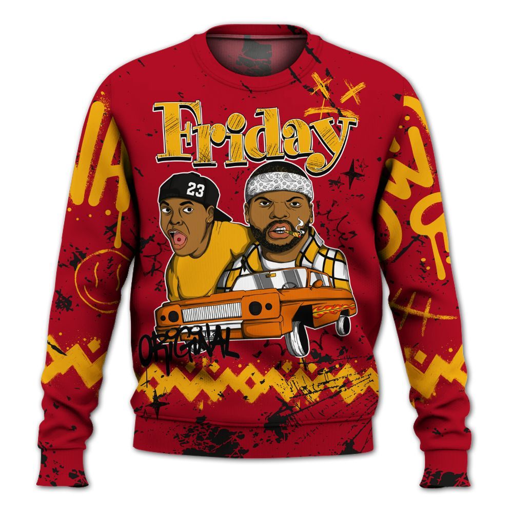 Sweatshirt To Match Cardinal 7s - Friday Sneaker Crayon All Over Print