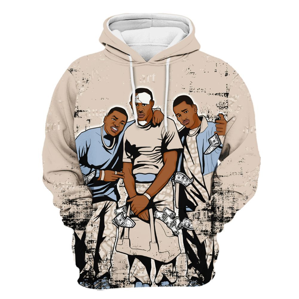 Hoodie To Match Desert Sand 3s - Paid In Full Money All Over Print