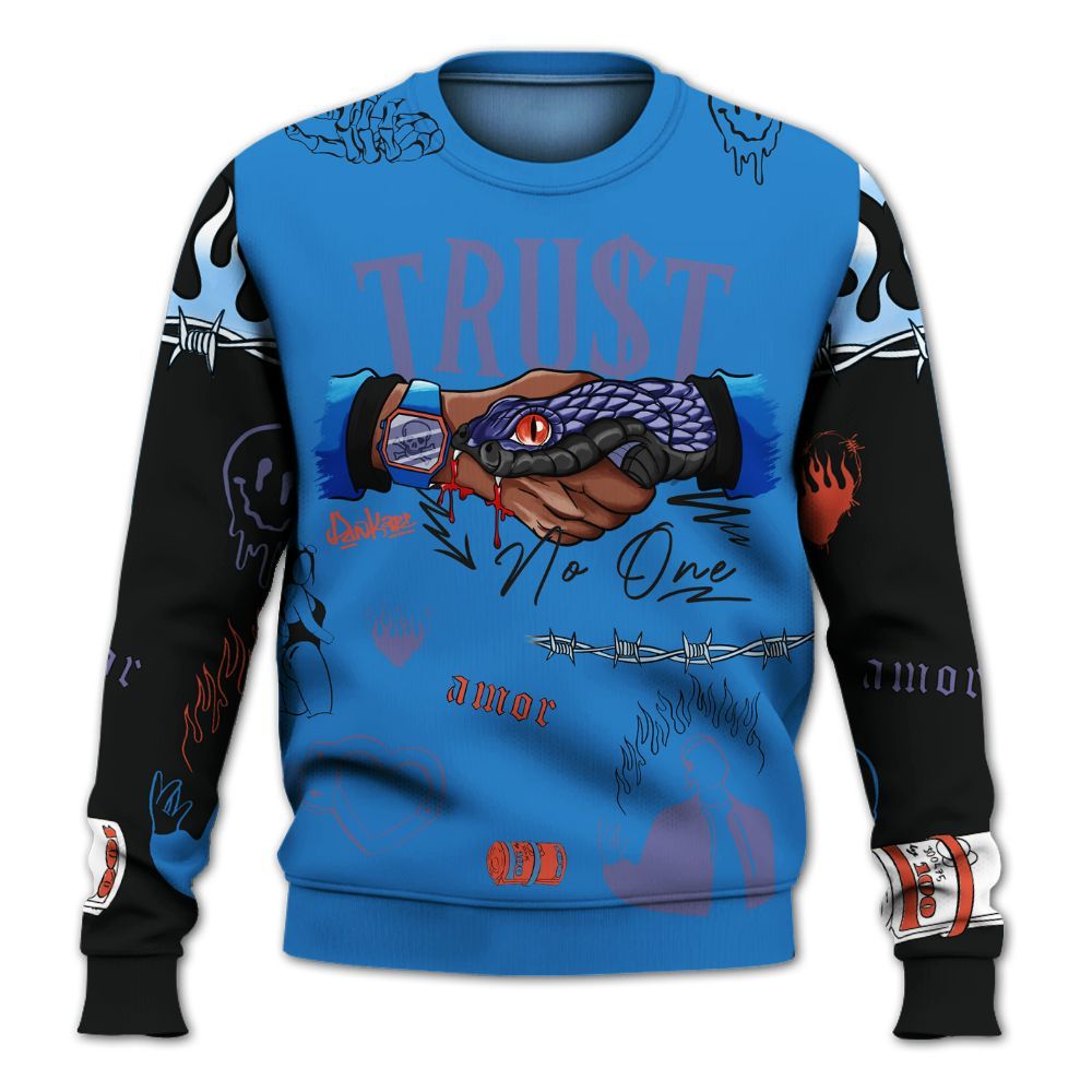 Sweatshirt To Match Hi-Res Blue 700s - Snake Trust No One All Over Print