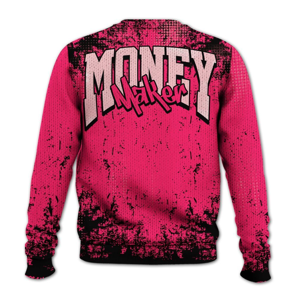 Sweater To Match A'One Hyper Pink Shirt, Move In Silence Money Street Retro Graphic