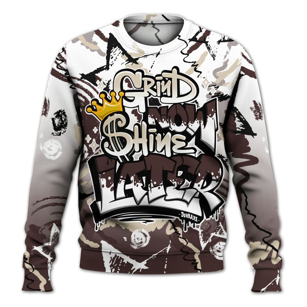 Sweatshirt To Match Burgundy Crush 3s - Grind Shine Later Drip All Over Print