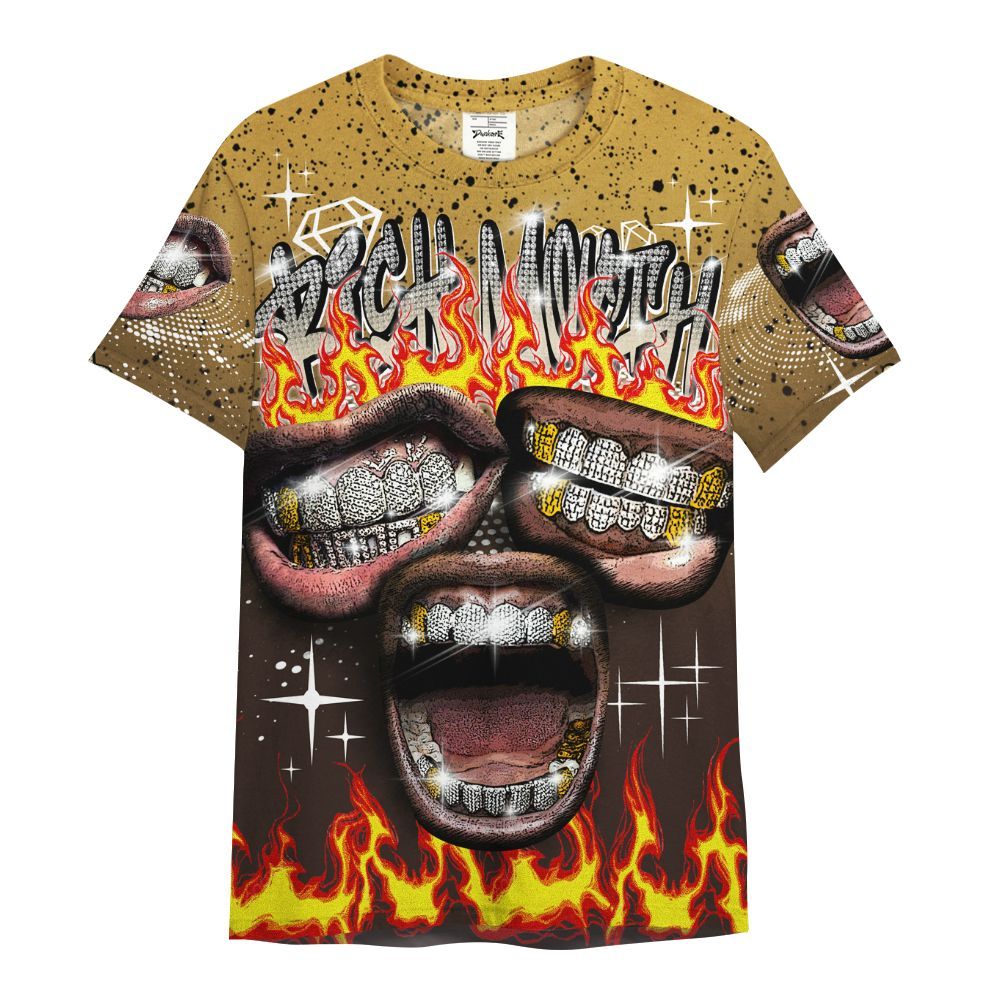 Shirt To Match 2025 Retro Earth 5s - Rich Mouth Fire Rap Retro 90s All Over Print
