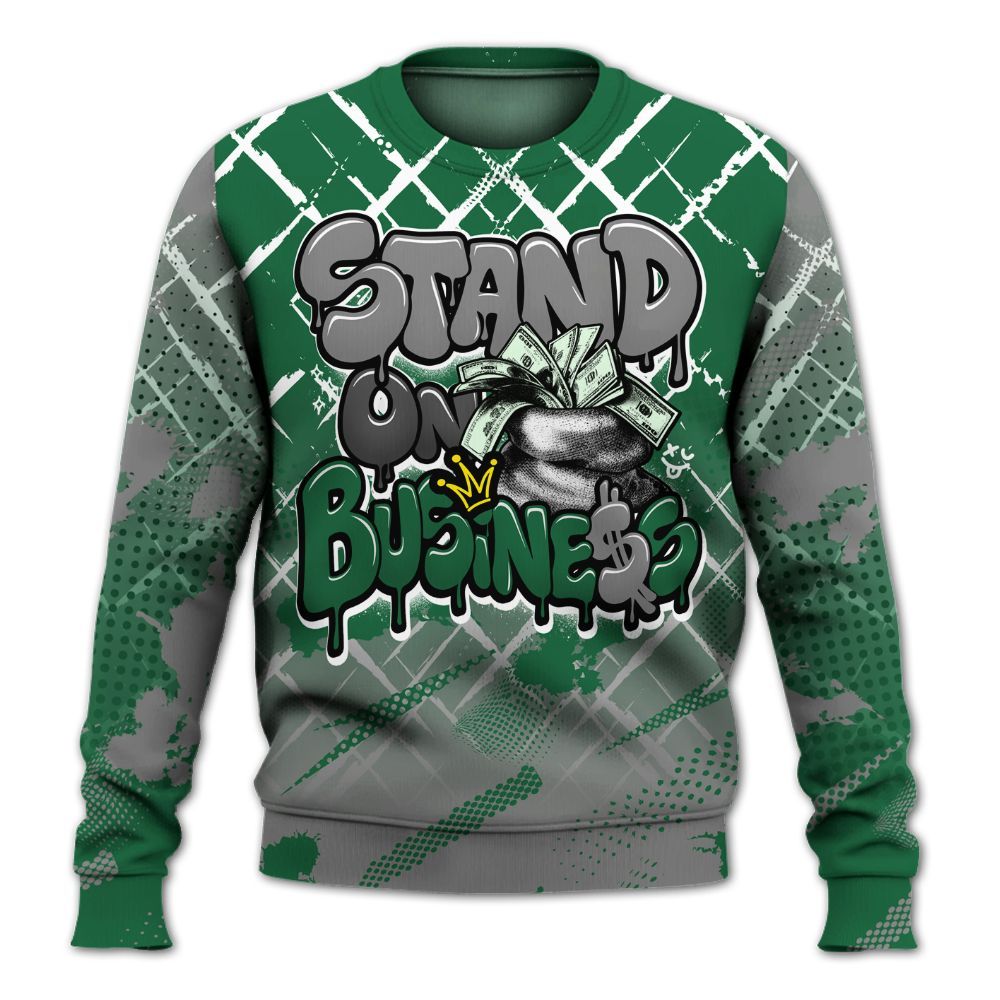 Sweatshirt To Match High Gorge Green 1s - Halftone Stand Business Dripping All Over Print