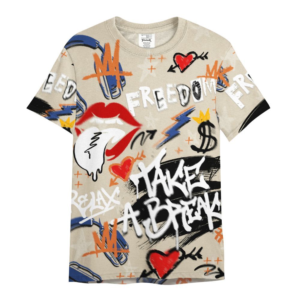 Shirt To Match Air Max 90 Rattan Birch - Take Break Freedom Graffiti Streetwear All Over Print