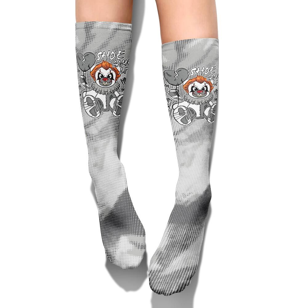 Sock To Match Retro Wet Cement 4s - Shoe Game Bear Halloween Abstract Halftone