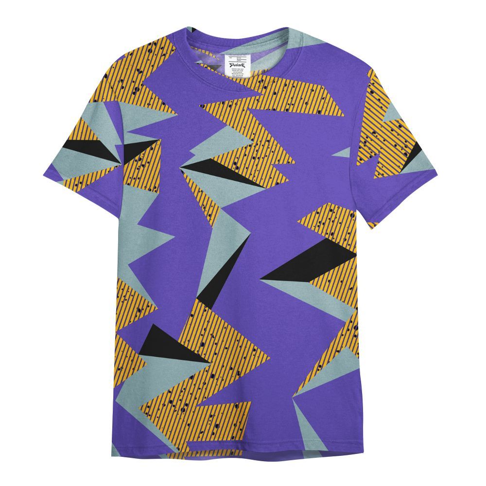 Shirt To Match Imperial Purple 4s - Geometric Camouflage Pattern All Over Print