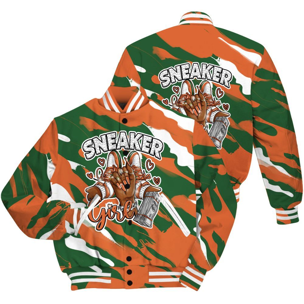Varsity Jacket To Match Low Miami 5s Shirt - Sneakerz Girlz Colored All Over Print