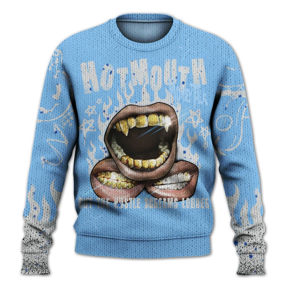 Knitted Sweater To Match University Blue 5s - Mouth Burning Street Style