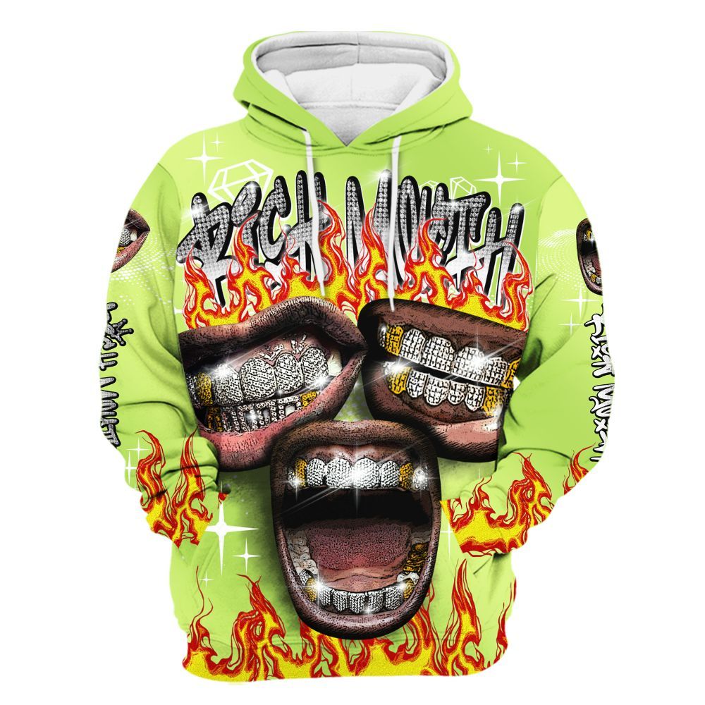 Hoodie To Match Air Max SNDR Volt - Rich Mouth Fire Rap Retro 90s All Over Print