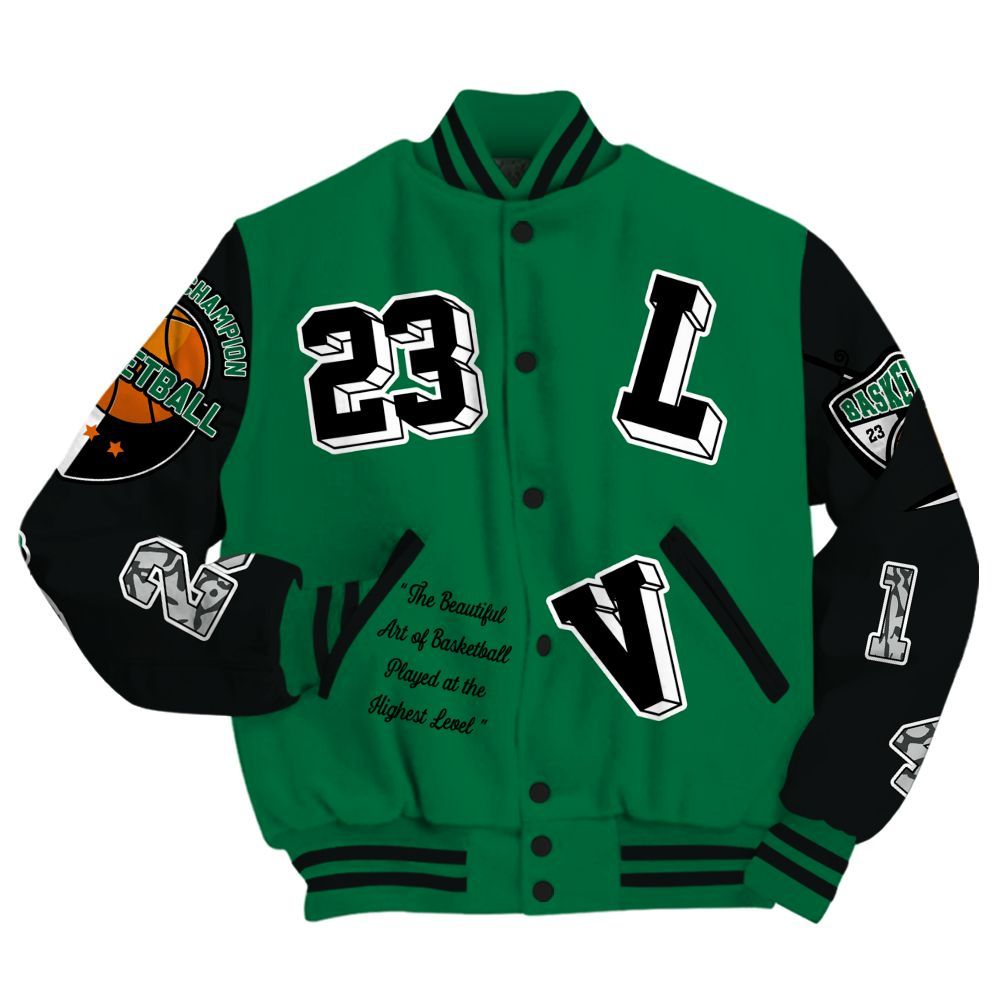 Varsity Jacket To Match Pine Green 3s - The GOAT Got Em Streetwear All Over Print