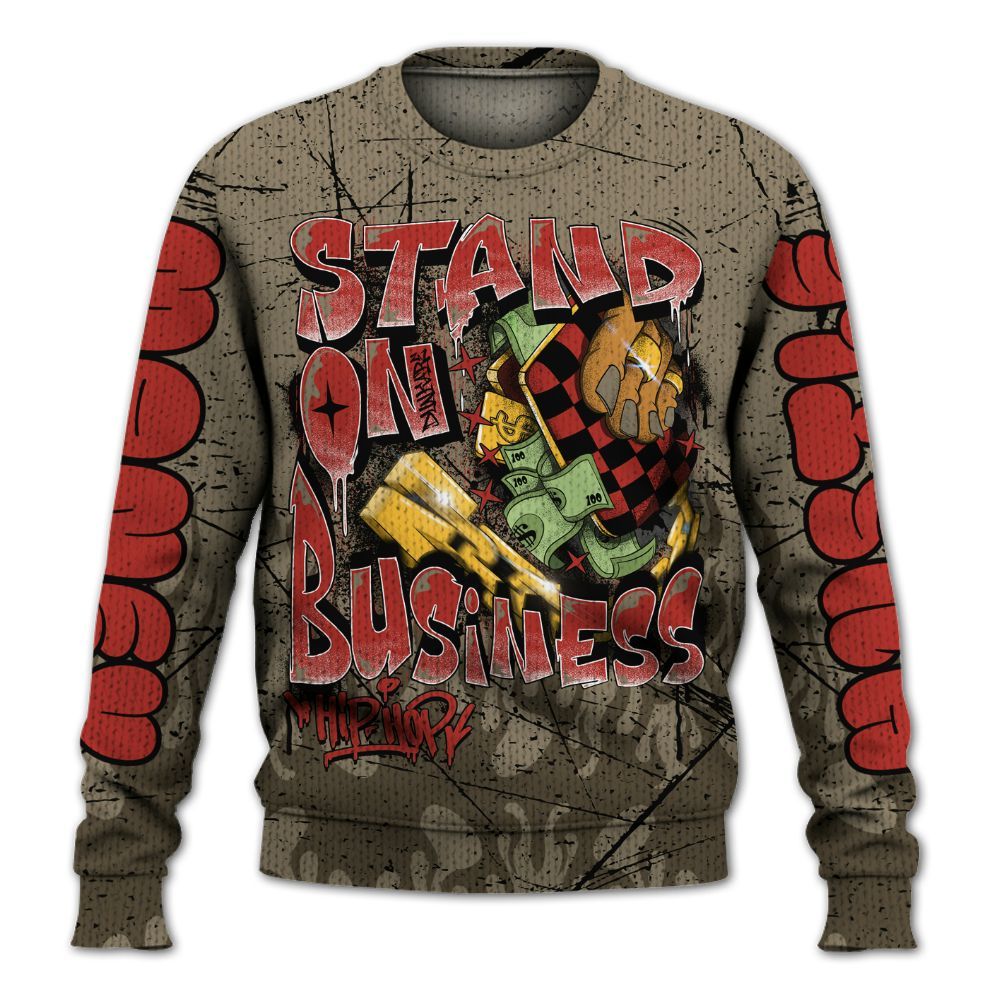 Sweater To Match Olive 9s - Stand Business Graffiti Graphic