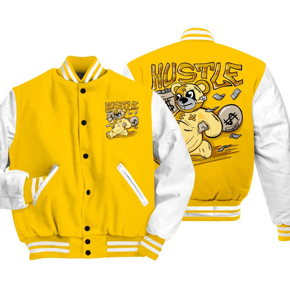 Varsity Jacket To Match Vivid Sulfur 4s Vasity Jacket - Hustles Bear Vasity Jacket Unisex