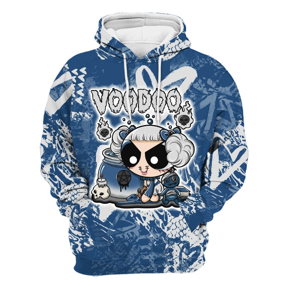 Hoodie To Match High OG Midnight Navy 1s - Voodooz Heart Grunge All Over Print