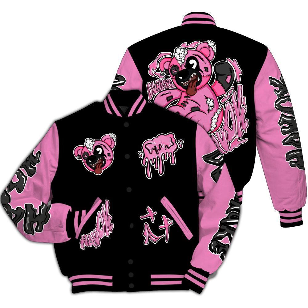 Varsity Jacket To Match Untouchable And Moments Black - Havok Bear All Over Print