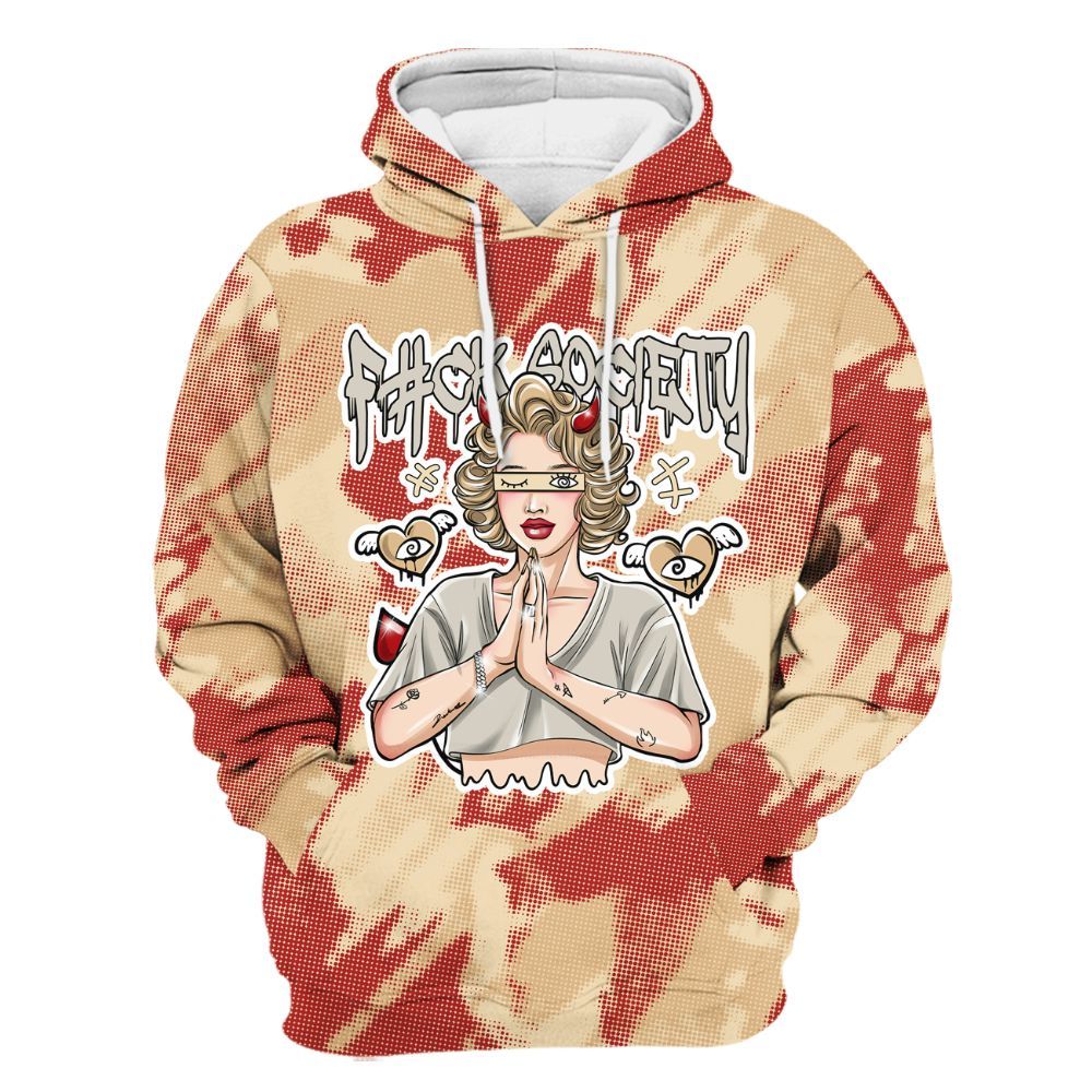 Hoodie To Match Dunk Low Strawberry Waffle - F#ck Xociety Halftone All Over Print