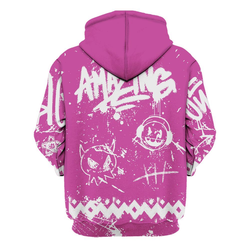 Hoodie To Match Dunk Low Active Fuchsia - Friday Sneaker Crayon All Over Print