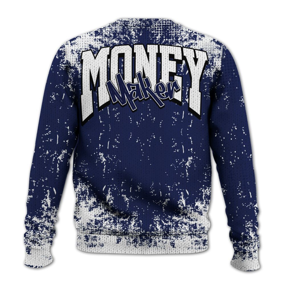 Knitted Sweater To Match Midnight Navy 11s - Move In Silence Money Street Retro