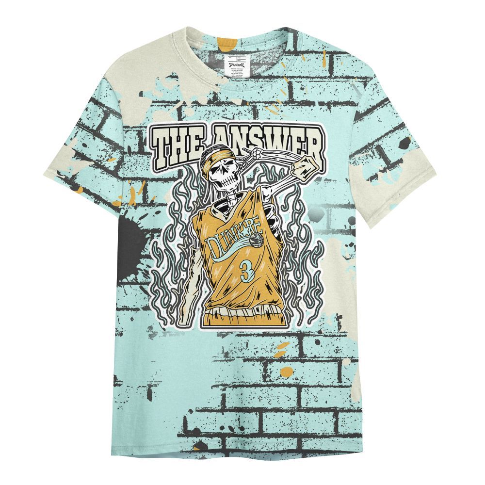 Shirt To Match Pure Platinum 4s - Allen Answer Skeleton Brick All Over Print