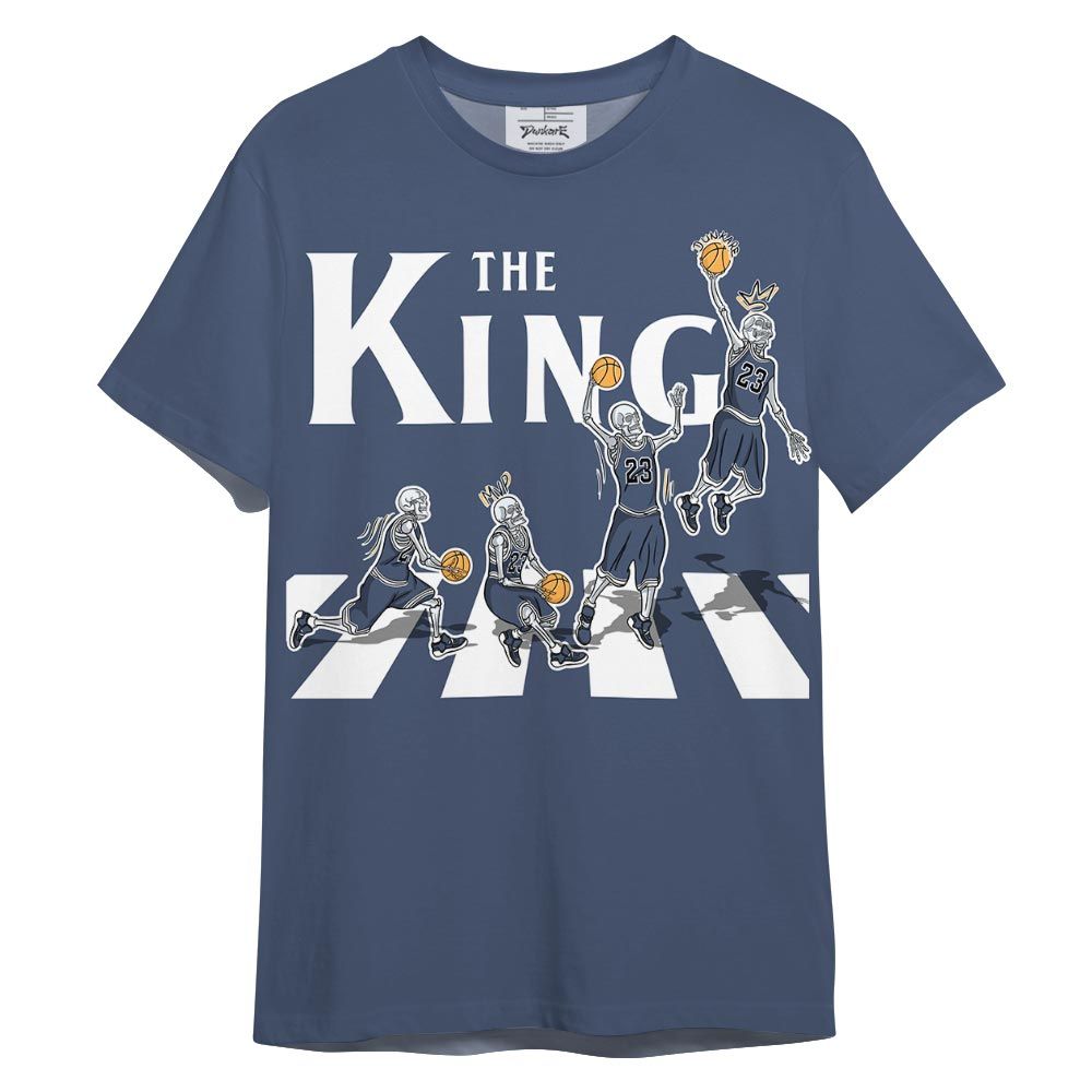 Shirt To Match Low Diffused Blue 11s - The King Basketball Shirt 3D Graphic Outfit 0705 TCD