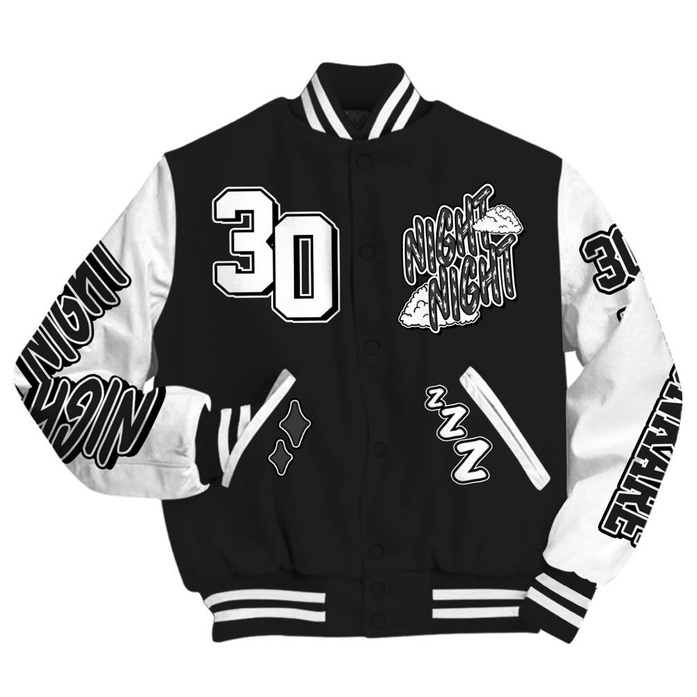 Varsity Jacket To Match Black Cat NET 4s - Seeya Skeleton All Over Print
