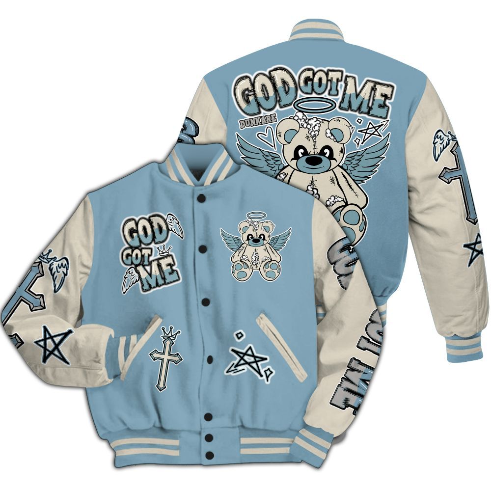 Varsity Jacket To Match Retro SoleFly 13s - Gods Guides Me Bear All Over Print