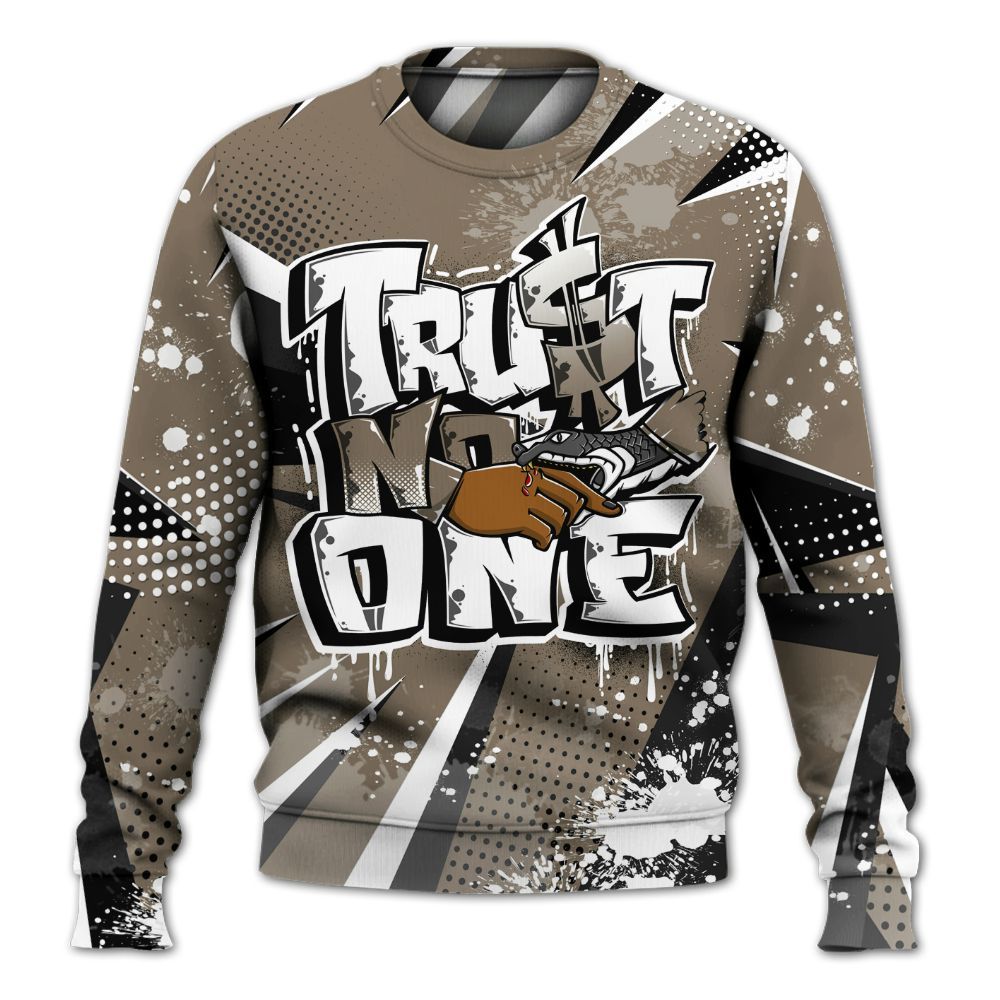 Sweatshirt To Match Low OG Dark Mocha 1s - Poly Trust No One Dripping All Over Print