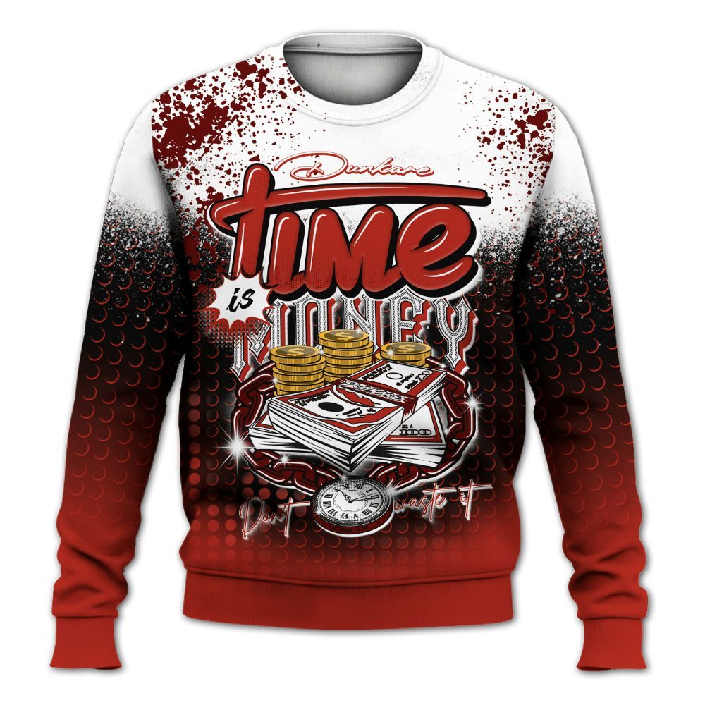 Sweatshirt To Match SP Firewood Orange 4s - Halftone Time Is Money All Over Print