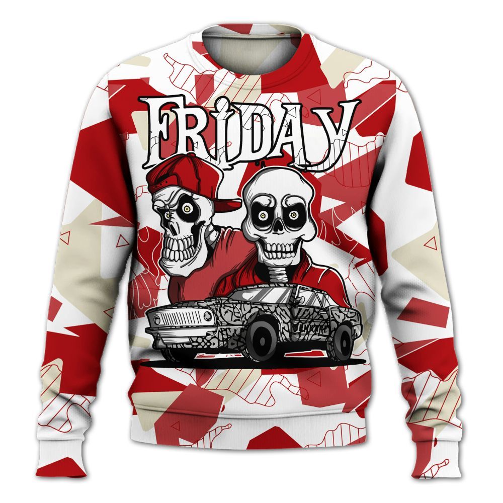 Sweatshirt To Match Cement Grey 3s - Friday Funny Retro All Over Print