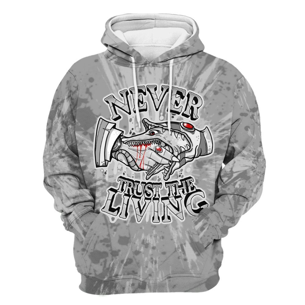 Hoodie To Match Black Wolf Grey 12s - Never Trusting Living Graphic Halloween All Over Print