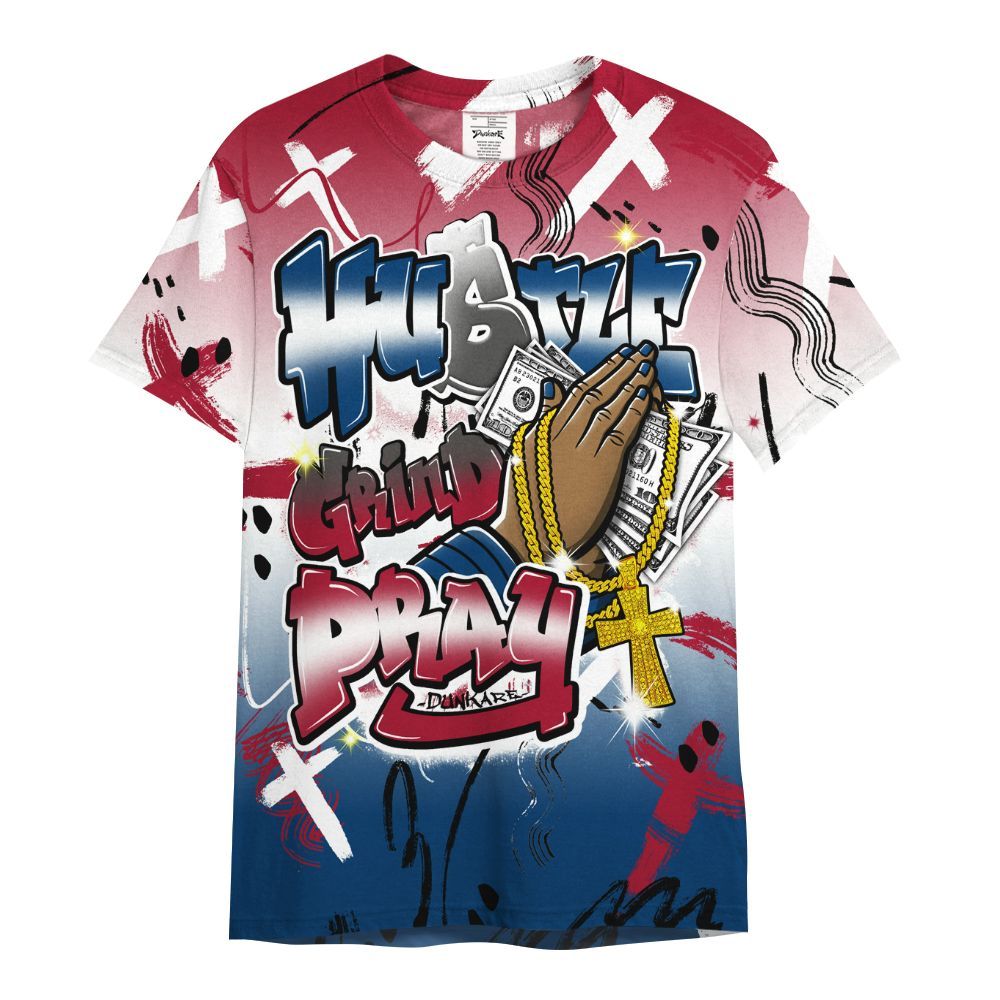 Shirt To Match Rare Air 4s - Money Hustle Grind Pray All Over Print