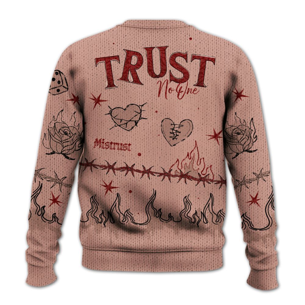 Knitted Sweater To Match Valentines Day 3s - Trust No One Snake-Bite Doodle Crayon
