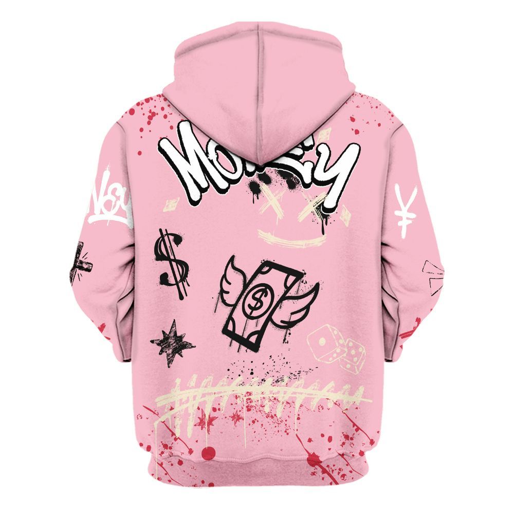 Hoodie To Match Low OG Tropical Pink 1s - Everybody Paid In Full Crayon All Over Print