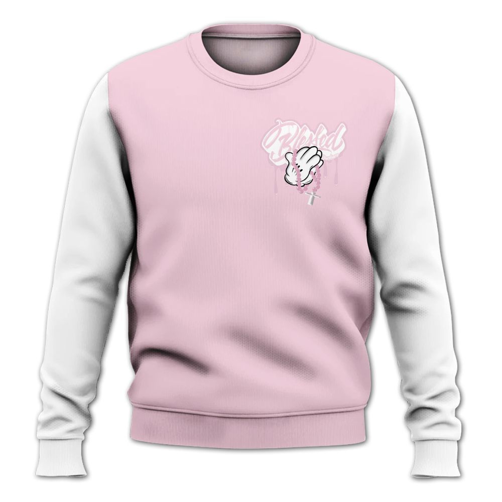 Sweatshirt To Match Orchid 4s - Custom Name God Blessed Drip All Over Print