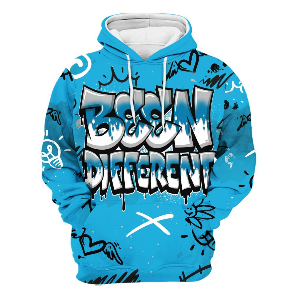 Hoodie To Match Black University Blue 2026 14s - Drip Been Di2ferent All Over Print